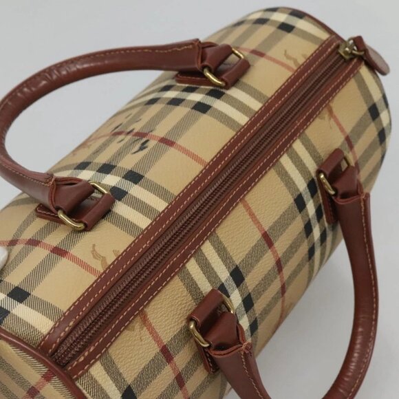 BURBERRY Nova Check Hand Bag PVC Beige Auth - Picture 7 of 16